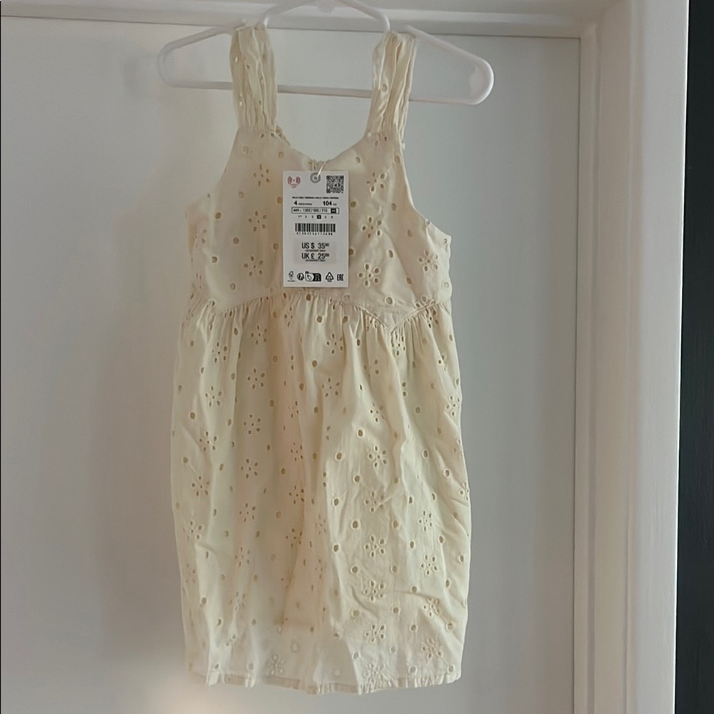 Zara Cream Eyelet Kids Dress